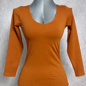 Yelete Women's Burnt Orange Long Sleeve Top